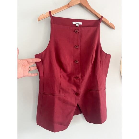 Madewell Rust Button-Front Top - Picture 3 of 9